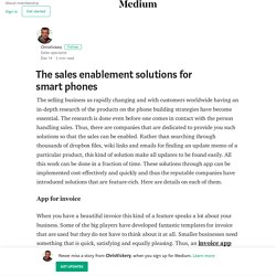 The sales enablement solutions for smartphones
