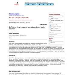 Enfoques de proceso en la producción de textos escritos