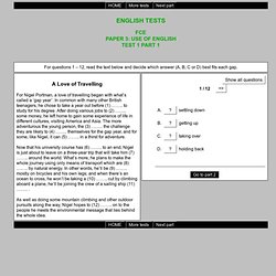 ENGLISH TESTS - FCE - use of English - part1