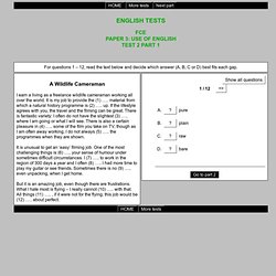ENGLISH TESTS - FCE - Use of English - part1
