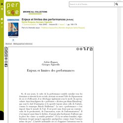 Enjeux et limites des performances