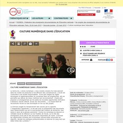 Culture numérique dans l'éducation - FADBEN - Fédération des enseignants documentalistes de l’Éducation nationale