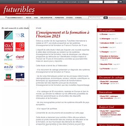 L’enseignement et la formation à l’horizon 2025