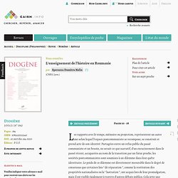 L'enseignement de l'histoire en Roumanie (S.D. Nalin/ Cairn.Info)