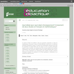 Quel débat pour quel objet d’enseignement? Croisement de deux études en français et mathématiques