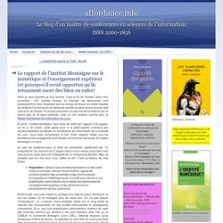 Le rapport de l'institut Montaigne sur le numérique et l'enseignement supérieur (et pourquoi il serait opportun qu'ils retournent sucer des bites en enfer)