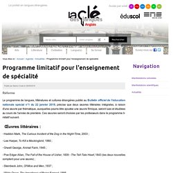 Programme limitatif pour l'enseignement de spécialité