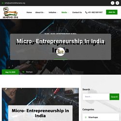 Micro- Entrepreneurship in India - Aatmnirbhar Sena
