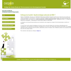 Collège des Hautes Etudes en Environnement et Développement Durable