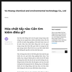 Hóa chất tẩy rửa: Cần tìm kiếm điều gì?