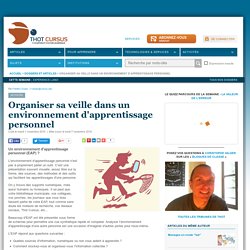 Organiser sa veille dans un environnement d'apprentissage personnel