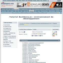 Tutoriel Backbone.js : environnement de développement