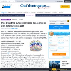 CPF : près de la moitié des PME envisagent de déployer un plan de formation en 2015