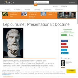 L'épicurisme : présentation et doctrine