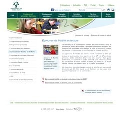 Épreuves de fluidité en lecture Commission scolaire des Bois-Francs