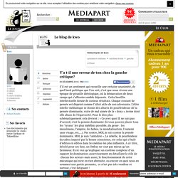 Y'a t-il une erreur de ton chez la gauche critique?
