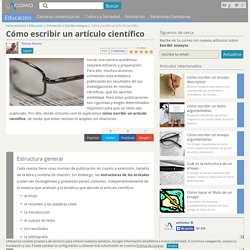 Cómo escribir un artículo científico
