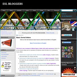 ESL BLOGGERS: Pre-Intermediate
