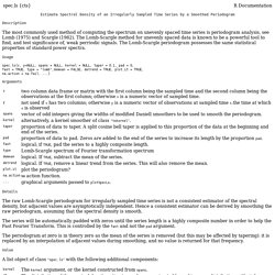 R: Estimate Spectral Density of an Irregularly Sampled Time...