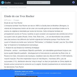 Etude de cas Yves Rocher - 2475 Mots
