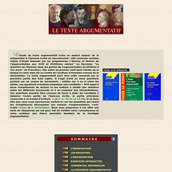 ETUDES DU TEXTE ARGUMENTATIF