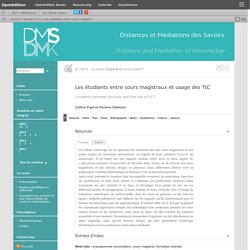 Les étudiants entre cours magistraux et usage des TIC