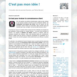 Un test pour évaluer la connaissance client