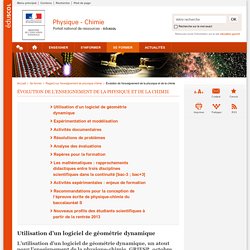 Évolution de l'enseignement de la physique et de la chimie - Physique-Chimie - Éduscol