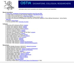 Ostia - excavations, colloquia, the researchers