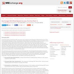 Exchange 2010 Role Based Access Control (Part 1)