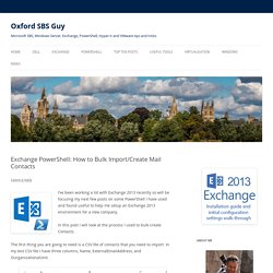 Exchange PowerShell: How to Bulk Import/Create Mail Contacts - Oxford SBS Guy
