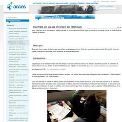 Exemple de Classe inversée en Terminale