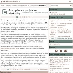 Exemples de projets en Marketing- Economie Gestion LGT