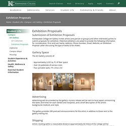 Exhibition Proposals
