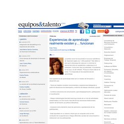 Experiencias de aprendizaje: realmente existen y… funcionan