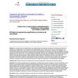 El Diseño de experiencias significativas en entornos de aprendizaje
