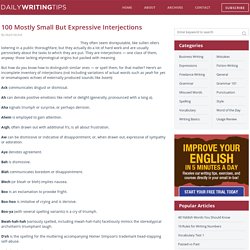 100 Mostly Small But Expressive Interjections