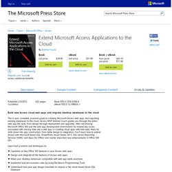 Extend Microsoft Access Applications to the Cloud