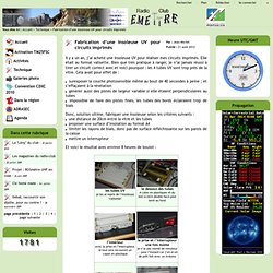 Radio club Emettre - F5KMY - Fabrication d'une insoleuse UV pour circuits imprimés