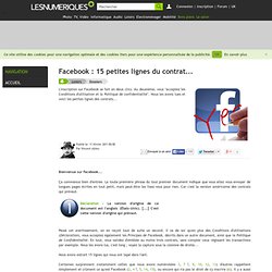Facebook : 15 petites lignes du contrat...