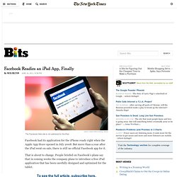 Facebook Readies an iPad App, Finally