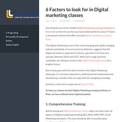 4 Factors to look for in Digital marketing classes