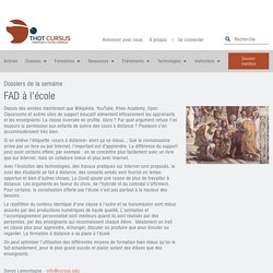 FAD à l'école - Thot Cursus