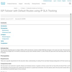 ISP Failover with Default Routes using IP SLA Tracking