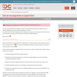 Faire de son programme un Logiciel Libre