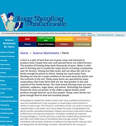 Farm Worksheets