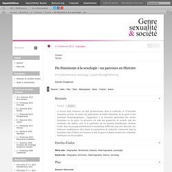 Du féminisme à la sexologie : un parcours en Histoire