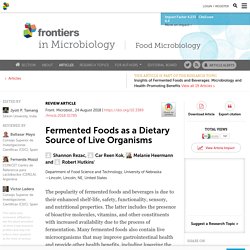 Fermented Foods as a Dietary Source of Live Organisms