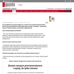 Prof. Tadeusz Gadacz: filozofia i horyzonty poznania