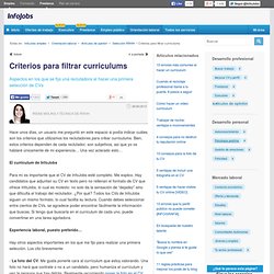 Filtro de curriculums de una reclutadora